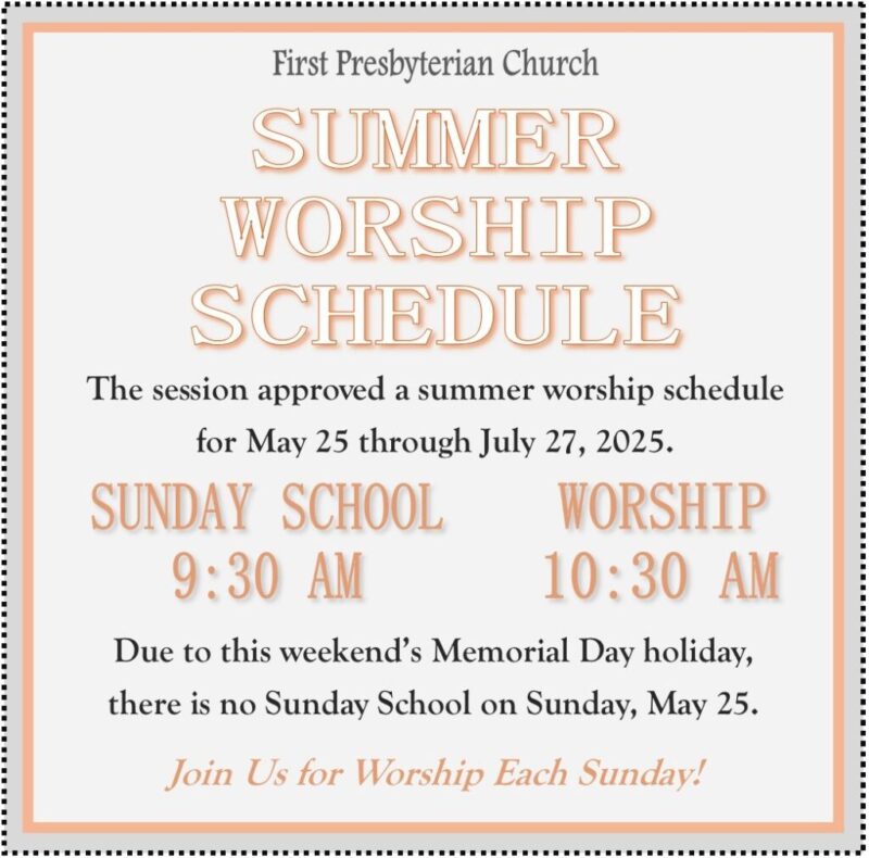 Summer Schedule 2025